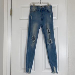 Nature blue ripped jeans, size 24